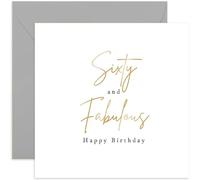 Old English Co. Sixty and Fabulous Birthday Card for Female Friend - Special Gold Foil 60th Birthday Card for Her - Mum, Auntie, Sister, Cousin, Friend, Bestie | Blank Inside Envelope