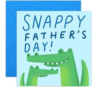 Old English Co. Snappy Father's Day Card for Dad - Fun Crocodile Father's Day Card for Daddy from Son or Daughter, Young Children | Blank Inside with Envelope