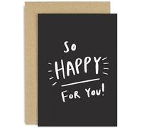 Old English Co. So Happy For You Card for Him or Her - Engagement Congratulations Card for Couple - Exam Results Card - Well Done New Job Card - Driving Test Card | Blank Inside with Envelope