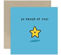 Old English Co. So Proud of You Card for Him or Her - Super Star Card - Well Done Card for Son, Daughter, Husband, Wife, Boyfriend, Girlfriend - Motivational Card | Blank Inside