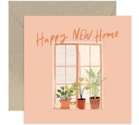 Old English Co. Stylish New Home Card for Her - Housewarming Card for Daughter - Artistic House Plant New Home Card - Gift - For Women and Men | Blank Inside Envelope
