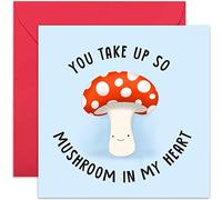 Old English Co. Take Up So Mushroom In My Heart Card - Cute Romantic Card for Boyfriend, Girlfriend, Wife, Husband - Fun Card for Friend | Blank Inside with Envelope