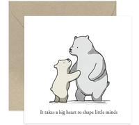 Old English Co. Thank You Card for Grandparents - Cute Bear 'Shape Little Minds' Gift for Grandad Granma Nana Nanny - Heartfelt Sentimental Gift for them | Blank Inside with Envelope