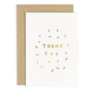Old English Co. Thank You Confetti Card - Gold Foil Just Because Card for Him or Her | Gratitude, Support, Thanking For Friends and Family | Blank inside with envelope