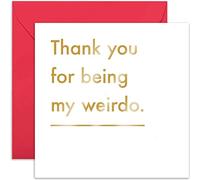 Old English Co. Thank You For Being My Weirdo Anniversary Card - Funny Valentines Card for Men and Women | For Wife, Husband, Girlfriend, Boyfriend | Blank Inside & Envelope Included
