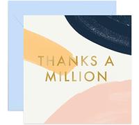 Old English Co. Thanks A Million Card - Gold Foil Stylish Thank You Card For Her and Him | Just Because Card for Men and Women | Blank Inside & Envelope Included