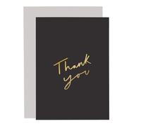 Old English Co. Thanks Card - Single Black & Gold Foiled Blank Thank You Card | Gratitude Cards for Mum, Sister, Brother, Husband & Friends | Special Thanks Card for a Party, Dinner and Host
