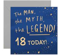 Old English Co. The Man Myth Legend 18th Birthday Card - Fun Age Milestone Greeting Cards for Men | Humorous Gifts For Him | Son Brother Nephew Grandson | Blank Inside & Envelope Included