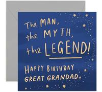 Old English Co. The Man Myth Legend Great Grandad Card - Fun Birthday Card for Men from Great Grandchild | 90th, 100th For Him | Blank Inside & Envelope Included