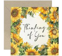 Old English Co. Thinking of You Card for Women - Sunflower Sympathy Greeting Card - Thinking of You Gifts for Her - Bereavement, Sorry for Your Loss, Condolences Card | Blank Inside