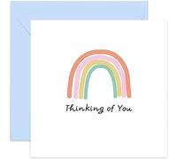 Old English Co. Thinking of You Rainbow Card for Women and Men - Get Well Soon Card for Him or Her - Pastel Rainbow Sympathy, Condolences, Sorry Card for Friends and Family | Blank Inside Envelope