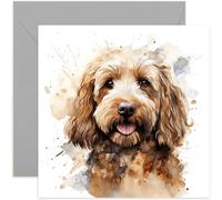 Old English Co. Watercolour Dog Card - Cockapoo Dog Card for Pet Owner Birthday - Just Because Card for Him or Her - Thinking of You Fur Baby Card for Men and Women | Blank Inside