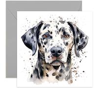 Old English Co. Watercolour Dog Card - Dalmation Dog Card for Pet Owner Birthday - Just Because Card for Him Her - Thinking of You Fur Baby Card for Men and Women | Blank Inside with Envelope