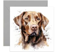 Old English Co. Watercolour Dog Card - Labrador Retriever Dog Card for Pet Owner Birthday - Just Because Card for Him or Her - Thinking of You Fur Baby Card for Men and Women | Blank Inside
