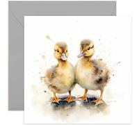 Old English Co. Watercolour Duckling Chicks Greeting Card for Birthday - Cute Birthday Card for Mum, Nan, Her - Wildlife Art Card for Thinking of You, Thank You, Just Because | Blank Inside Envelope