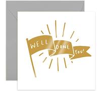 Old English Co. Well Done You Card | Congratulations, Congrats, Well Done for Exam, A-Level, GCSE, Graduation, Results Day, University, New Job, Travelling Going to Uni | Blank with Envelope