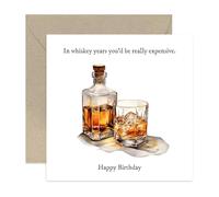 Old English Co. Whiskey Birthday Card for Dad - Hilarious Rude Cheeky Birthday Cards for Men - 35th, 40th, 50th, 60th, 70th, 80th Birthday Card for Him - Whiskey Years Birthday Joke | Blank Inside