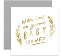 Old English Co. With Love On Your Baby Shower Card for Expecting Mum To Be - Special Gold Foil Baby Shower Card - Congratulations Pregnancy Announcement Card | Blank Inside with Envelope