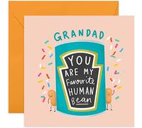 Old English Co. You Are My Favourite Human Bean Card - Funny Cute Word Play Card for Him or Her | Humour Funny for Men, Women, Family and Friends | Blank Inside & Envelope Included (Grandad)