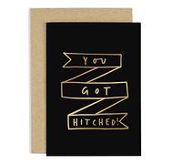 Old English Co. You Got Hitched Wedding Card - A6 Card | Marriage, Married, Wedding, Engaged, Anniversary | Blank Inside with Envelope