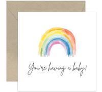 Old English Co. You're Having a Baby Congratulations Card - Rainbow New Baby Card for Expecting Parents - Card for Mummy and Daddy to Be - Baby Boy or Baby Girl | Blank Inside Envelope