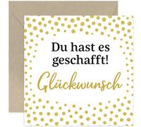 Old English Company Premium Greeting Card for Passing Exam Greeting Card with Saying Graduation Celebration Graduation Graduation Bachelor Master Matura - for Son or Daughter