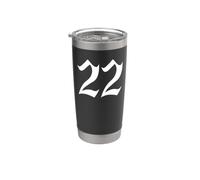 Old English Number 22 or Twenty Two Stainless Steel Insulated Tumbler