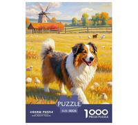 Old English Sheepdog 1000 Piece Paper Jigsaw Puzzle Challenging & Brainteasing Beautiful Decoration for Adults And Kids 38x26cm/1000pcs