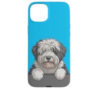 Old English Sheepdog Cute Peeking Bobtail Dog Lover Case for iPhone 15 Plus