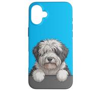 Old English Sheepdog Cute Peeking Bobtail Dog Lover Case for iPhone 16 Plus