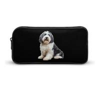 Old English Sheepdog Cute Pencil Case Large Capacity Portable Zippered Pen Pouch Bag for Office Unisex