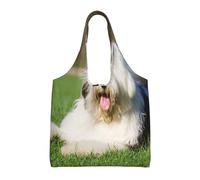 Old English Sheepdog Dog,Reusable Tote Bags Grocery Bags Large Capacity Canvas Shopping Shoulder bag