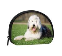 Old English Sheepdog DogSmall Makeup Sanitary Napkin Storage Bag,Women's Cosmetic Coin Purse