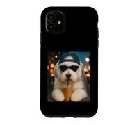 Old English Sheepdog Drinking Iced Coffee Funny Dog Lover Case for iPhone 11