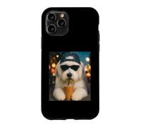 Old English Sheepdog Drinking Iced Coffee Funny Dog Lover Case for iPhone 11 Pro