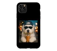 Old English Sheepdog Drinking Iced Coffee Funny Dog Lover Case for iPhone 11 Pro Max