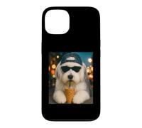 Old English Sheepdog Drinking Iced Coffee Funny Dog Lover Case for iPhone 13