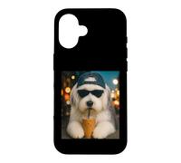 Old English Sheepdog Drinking Iced Coffee Funny Dog Lover Case for iPhone 16