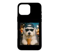 Old English Sheepdog Drinking Iced Coffee Funny Dog Lover Case for iPhone 16 Pro Max