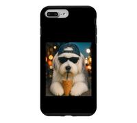 Old English Sheepdog Drinking Iced Coffee Funny Dog Lover Case for iPhone 7 Plus/8 Plus
