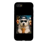 Old English Sheepdog Drinking Iced Coffee Funny Dog Lover Case for iPhone SE (2020) / 7/8