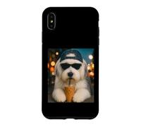 Old English Sheepdog Drinking Iced Coffee Funny Dog Lover Case for iPhone XS Max
