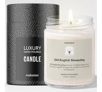Old English Sheepdog Gifts - Luxury Soy Wax Candle - Vanilla, Jasmine, Sugared Almond - Makester