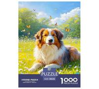 Old English Sheepdog Jigsaw 1000 Pieces Challenge Game for Adults,Pastoral Scenery Impossible Jigsaw Puzzles 1000 Piece Educational Games for Adults Or Families 38x26cm/1000pcs