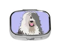 Old English Sheepdog,Meta Pill Box 2 Compartment Medicine Case,Portable Organizer,Rectangle Meta Portable Organizer Pill Box 293 Compartment Medicine Case