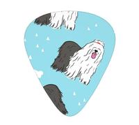 Old English Sheepdog Pattern,12 Pcs Guitar Pick,3 Different Thickness Plectrums for Acoustic Guitar Bass Ukulele (0.46mm 0.96mm 0.71mm)