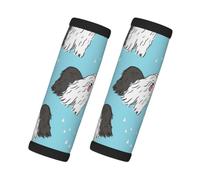 Old English Sheepdog Pattern, 2 Pcs Luggage Handle Wrap Grips, Comfort Soft Handle Covers Luggage Tag