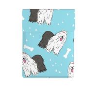 Old English Sheepdog Pattern, PU Leather Laptop Sleeve, Notebook Bag Laptop Case Sleeve Tablet Briefcase