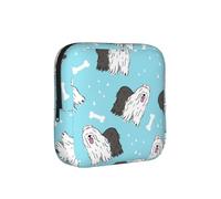 Old English Sheepdog Pattern, Sanitary Pad Storage Bag, Pad Holder Bag with Zipper, Change Purse