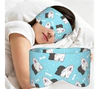 Old English Sheepdog Pattern, Sleep Mask for Home Travel, Full Eye Covers Light Blocking Eye Mask Sleep Eye and Ear Muffs